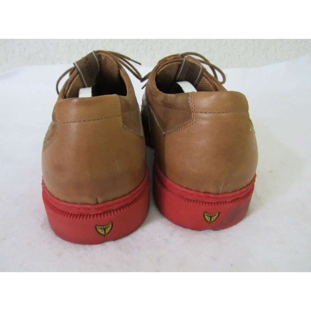 Michael Toschi GX Golf Leather Mesh Shoes Brown Red Sole Size 8.5 Men's‎